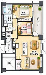 レクセルマンション一橋学園 2LDKの間取図画像