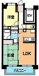 ダイアパレス所沢2 2LDKの間取図画像