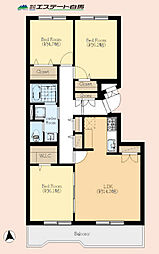 西原グリーンハイツ12号棟 3LDKの間取図画像