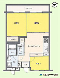 ライオンズマンション一橋学園第2 3DKの間取図画像