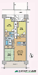 コスモひばりが丘ザ・ガーデンズフォートブリリアントヒル 3LDKの間取図画像