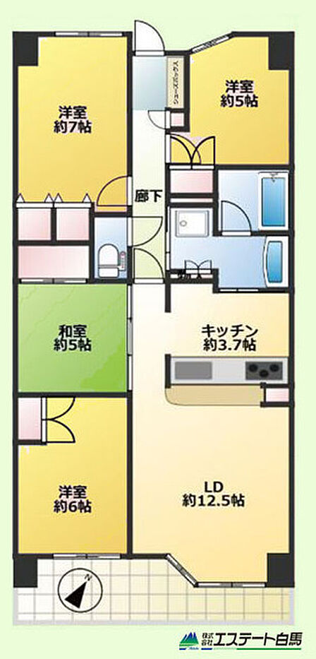 ペットも飼育できる4LDKの間取りです。