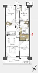 サンマンション北本1号館 3LDKの間取図画像
