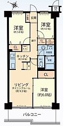 パーク上尾壱番館 3LDKの間取図画像
