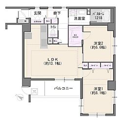 北浦和サニーコート 2LDKの間取図画像