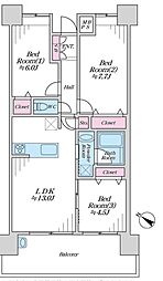 アステールふじみ野イーステーション 3LDKの間取図画像