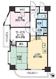 レーベンハイム桶川ビューステージ 2SLDKの間取図画像