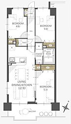 エクレール第4岩槻 3LDKの間取図画像