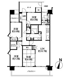 ガーデンアクシスイーストハウス 4LDKの間取図画像