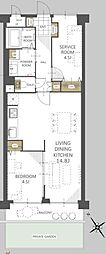 八千代春日部マンション 1SLDKの間取図画像