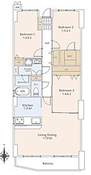 根岸壱番館 3LDKの間取図画像