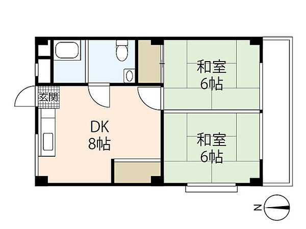 キクスイビル ｜広島県広島市西区井口3丁目(賃貸マンション2DK・2階・45.80㎡)の写真 その2