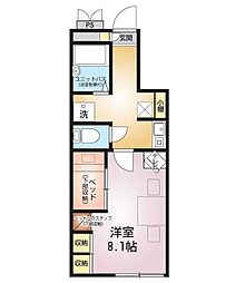 レオパレスグリーンパーク国府 1Kの間取図画像