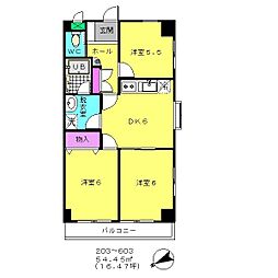 タートルヒルズ 3DKの間取図画像