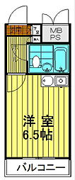 ライオンズマンション西八王子第2 ワンルームの間取図画像