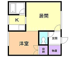 コートハウス愛宕A棟 1LDKの間取図画像