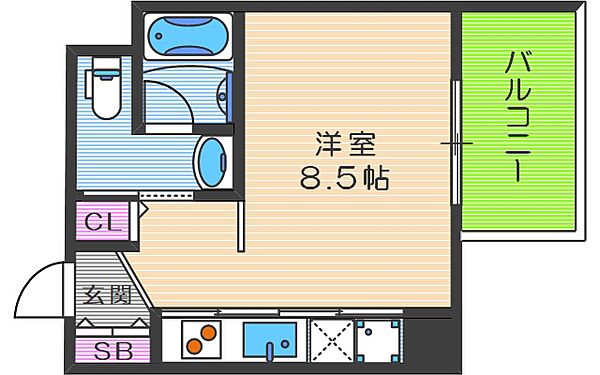 イノセント堂山 ｜大阪府大阪市北区堂山町(賃貸マンション1R・2階・26.25㎡)の写真 その2