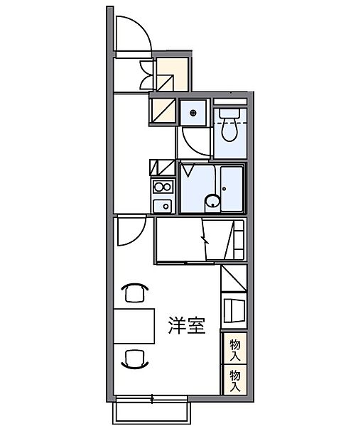 レオパレスとねりこ2 106｜愛媛県松山市今在家2丁目(賃貸アパート1K・1階・22.98㎡)の写真 その3