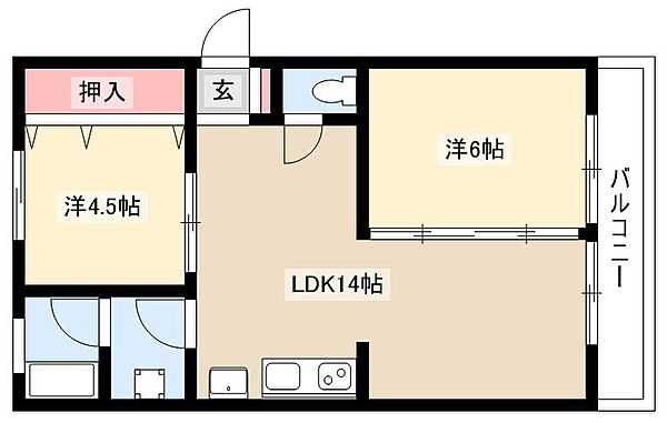 宝ヶ丘センターハウス ｜愛知県名古屋市名東区宝が丘(賃貸マンション2LDK・1階・54.32㎡)の写真 その2