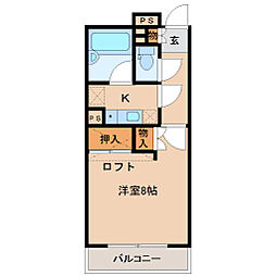 リエス仙台幸町 1Kの間取図画像