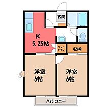 ガーデンコートジャスミン C棟  ｜ 栃木県小山市暁3丁目（賃貸アパート2K・2階・40.92㎡） その2