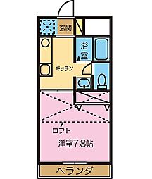 メゾンミヤマ 2階1Kの間取り
