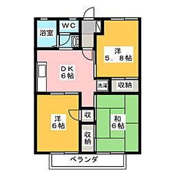 エスポワールB 3DKの間取図画像