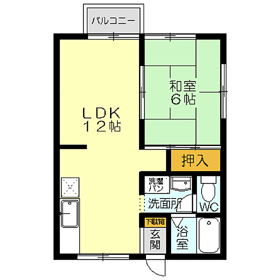 メゾンドアスティ 103｜鳥取県米子市寺町(賃貸アパート1LDK・1階・39.74㎡)の写真 その2