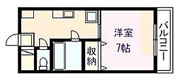 JPアパートメント柏原 1Kの間取図画像