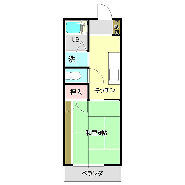 サンライズコーポ 203｜東京都清瀬市中里３丁目(賃貸アパート1K・2階・24.30㎡)の写真 その2