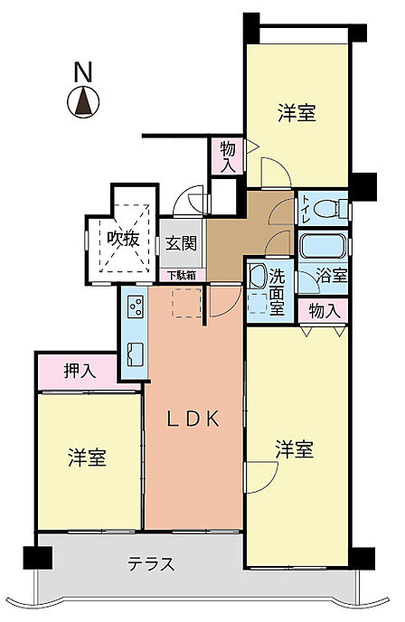 3LDK 間取り