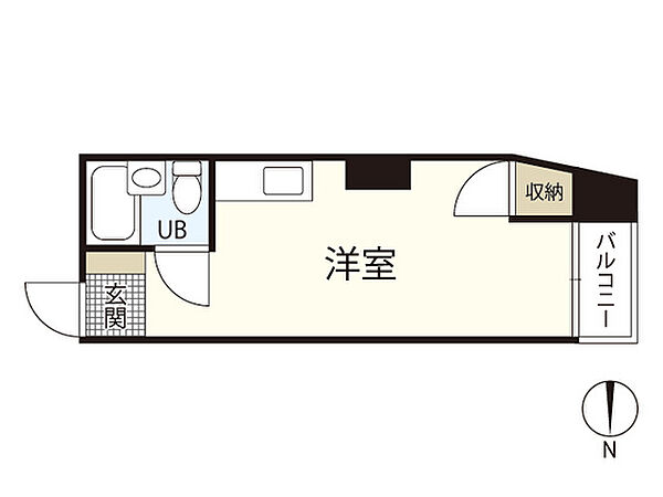 広島県広島市中区住吉町(賃貸マンション1R・1階・18.03㎡)の写真 その2