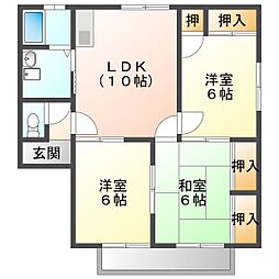 ロイヤルハイムB 2LDKの間取図画像