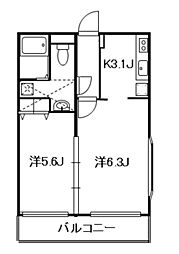 ベルピア東白楽3 1LDKの間取図画像