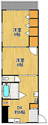 林マンション 2DKの間取図画像