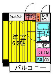 FLEX西八王子 1Kの間取図画像
