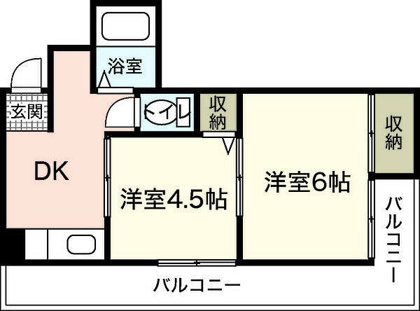 広島県広島市中区舟入幸町(賃貸マンション2K・3階・39.60㎡)の写真 その2