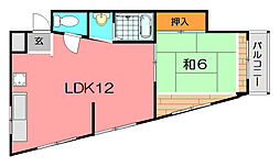 池田マンション 1LDKの間取図画像
