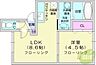 間取り：1LDK、灯油暖房、バストイレ別、室内洗濯機置場