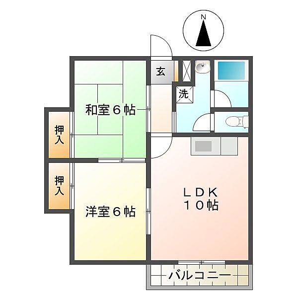 サンシティー B107｜三重県津市白塚町(賃貸アパート2LDK・1階・52.00㎡)の写真 その2