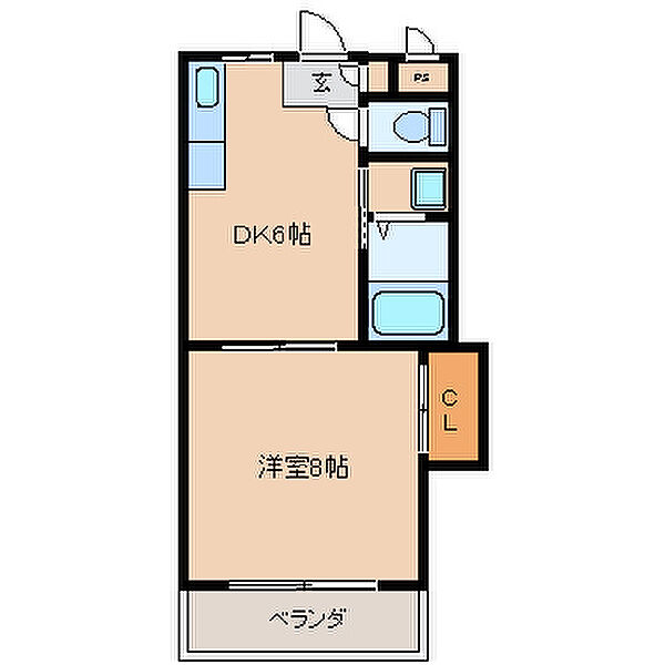 シャトレ東合川 201｜福岡県久留米市東合川３丁目(賃貸マンション1DK・2階・35.00㎡)の写真 その2