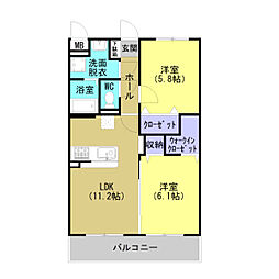 Y&Mプログレス 2LDKの間取図画像