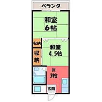 太陽マンション103棟  ｜ 栃木県宇都宮市鶴田町（賃貸アパート2K・4階・32.60㎡） その2