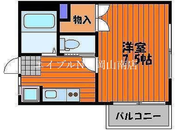 岡山県岡山市南区新保(賃貸マンション1K・3階・24.30㎡)の写真 その2