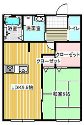 サンライズ 1LDKの間取図画像