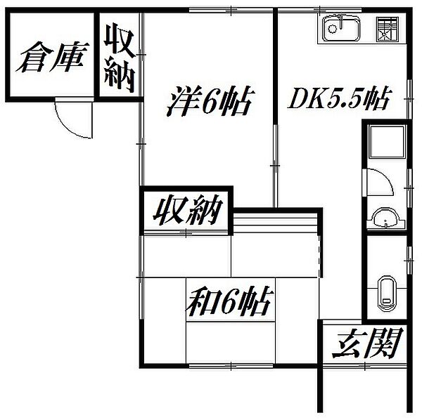 静岡県浜松市浜名区沼(賃貸一戸建2DK・1階・44.35㎡)の写真 その2