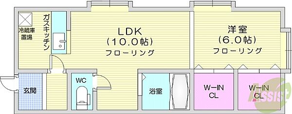 北海道札幌市東区北十二条東12丁目(賃貸アパート1LDK・2階・41.31㎡)の写真 その2