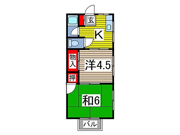 プチメゾン蕨 ｜埼玉県蕨市中央６丁目(賃貸マンション2K・3階・35.00㎡)の写真 その2