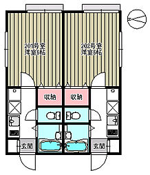 スプリングヒルズ千早 1Kの間取図画像