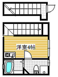 アヴニール上北沢 2階ワンルームの間取り